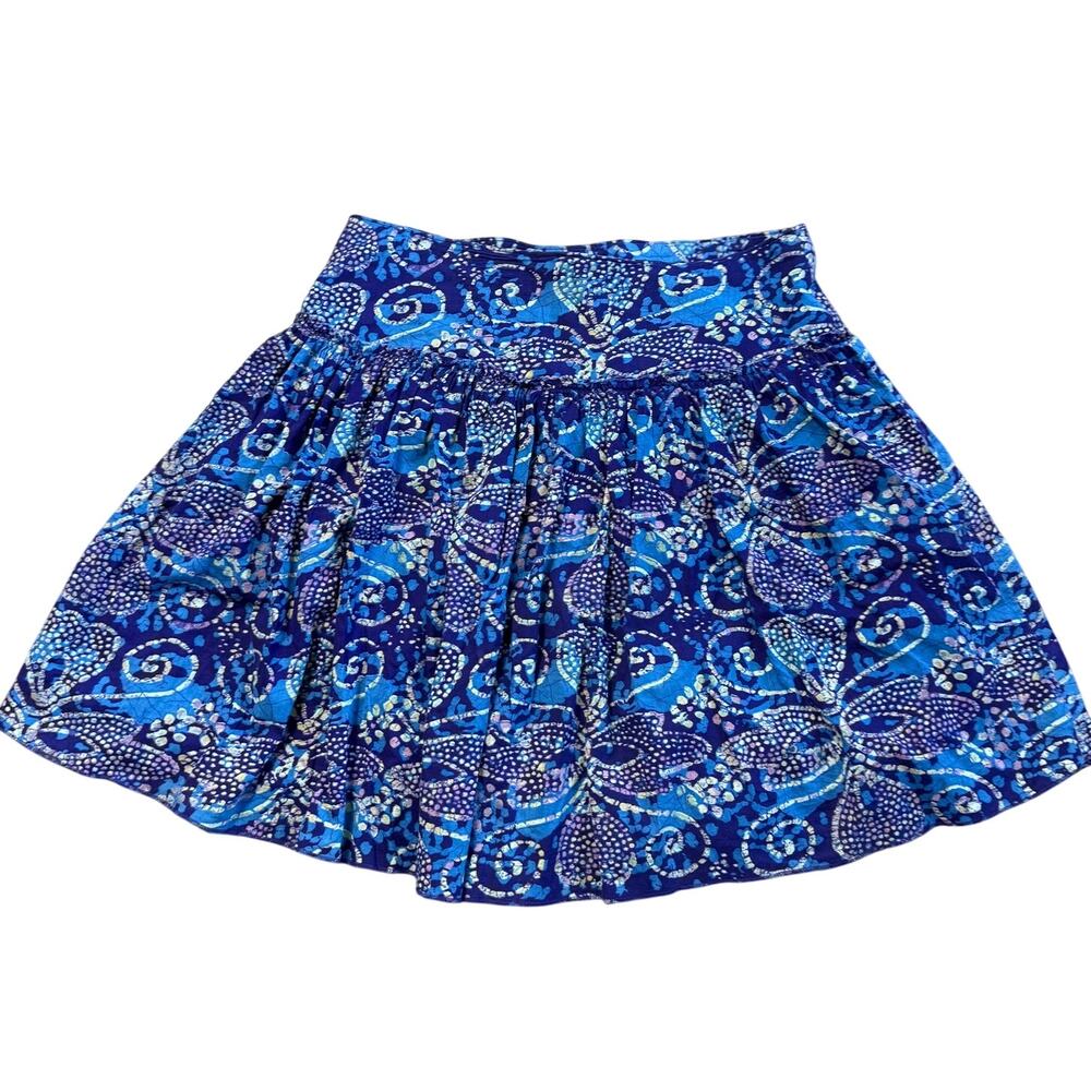 Vintage Gap Boho 100% Cotton Skirt Women SZ 8 Boho Hippie India Purple Blue